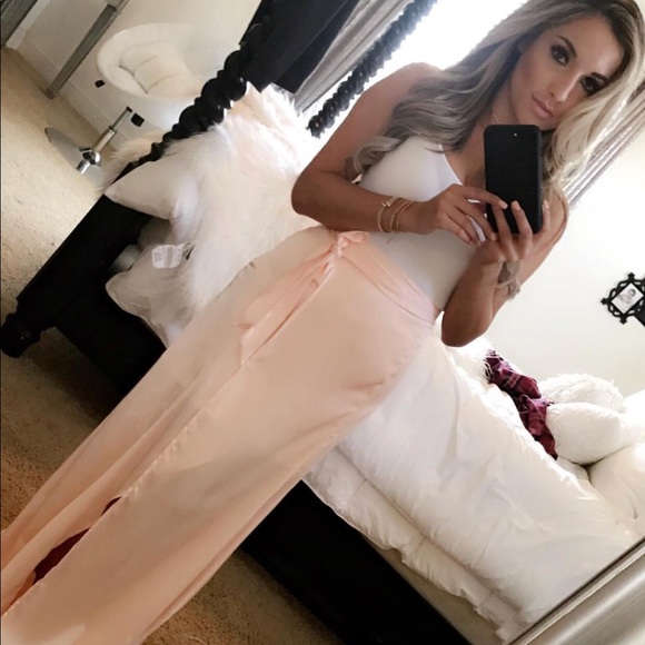 bebe Dresses & Skirts - Bebe pink satin maxi skirt